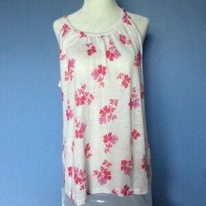 Joie floral linen tank top
